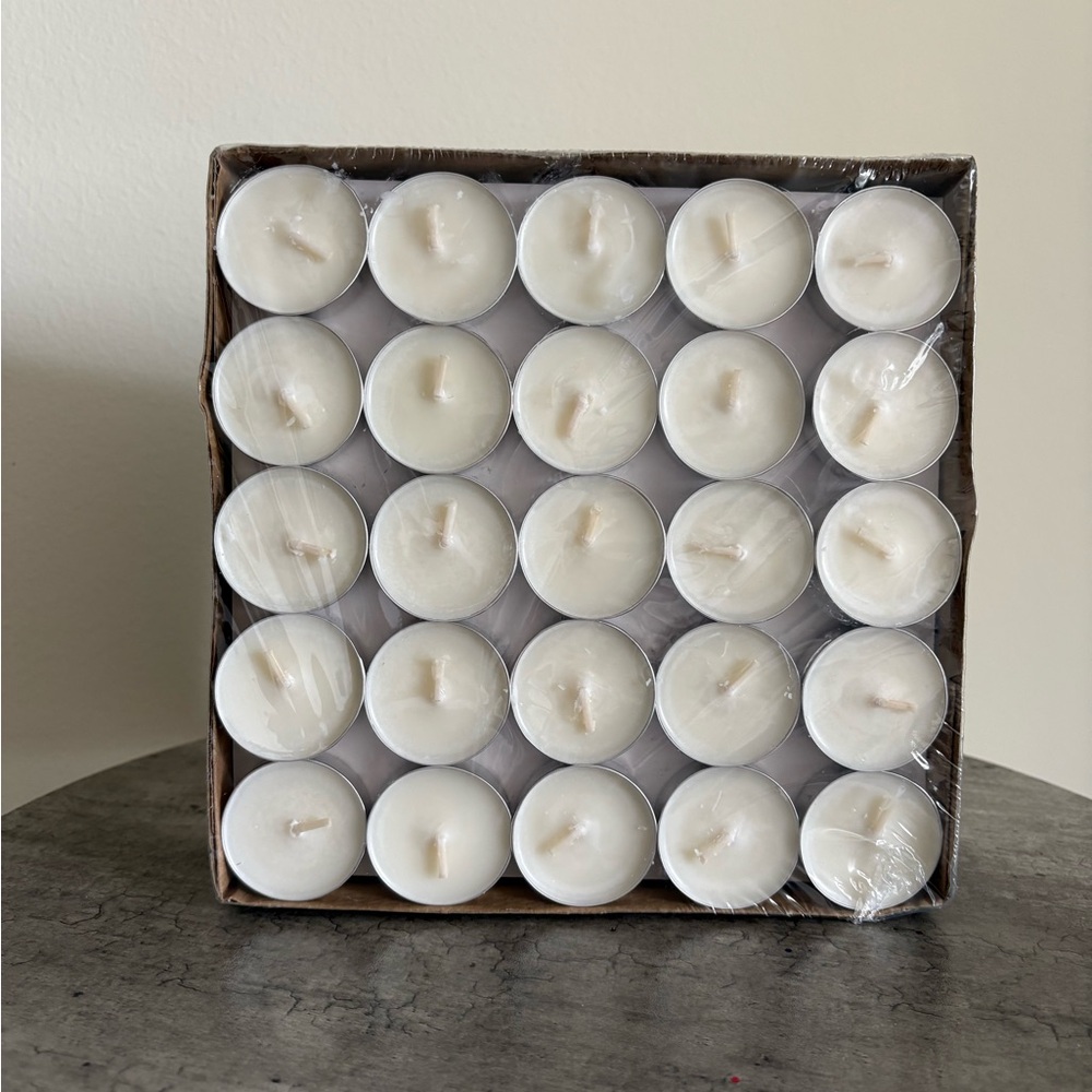 100 Tea Light Candles Unscented Party Event Decorations Unopened Box